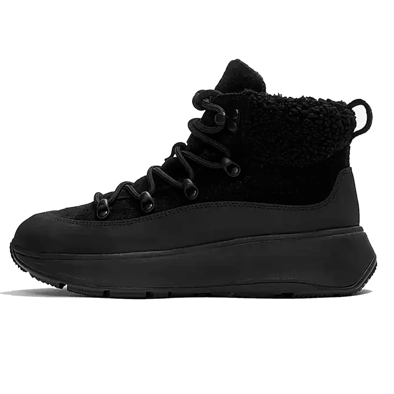 Fitflop F-MODE TEDDY-COLLAR WARM SUEDE LACE-UP BOOTIES