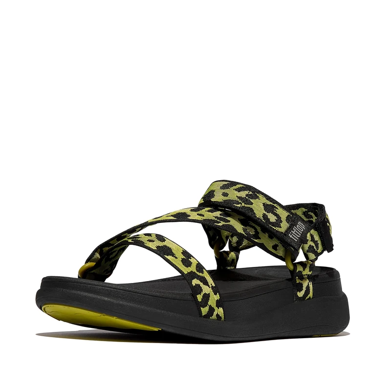 Fitflop F-MODE GO LEOPARD ADJUST. WEBBING Z-STRAP SANDALS