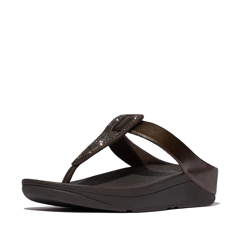 Fitflop FINO CRYSTAL DETAIL METALLIC TOE-POST SANDALS - Image 1