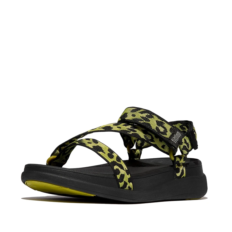 Fitflop F-MODE GO LEOPARD ADJUST. WEBBING Z-STRAP SANDALS