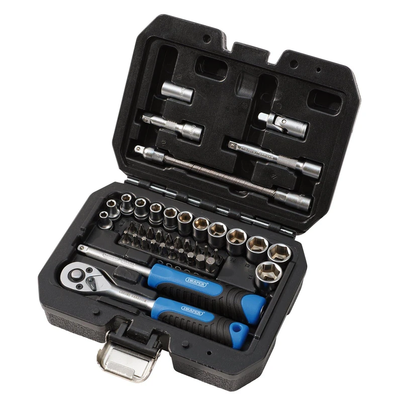 Draper 24223 HI-TORQ Metric Socket and Bit Set, 1/4" Sq. Dr. (40 Piece)