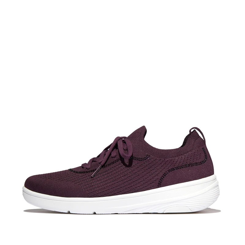 Super-Q Crystal-Trim Knit Slip-ON Laced Sneakers