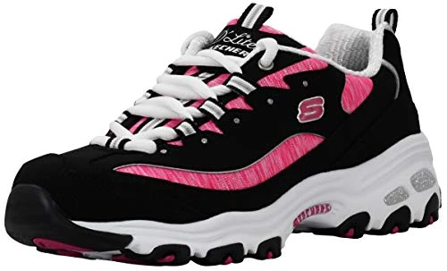 Skechers D'Lites Fresh Start Schnür-Sneaker Für Damen mit Memoryschaum modischer Schuh Schwarz/Weiß EU, Black White, 5.5 UK