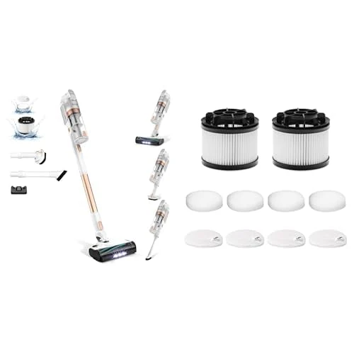 LEVOIT Cordless Vacuum Cleaner with Anti Hair Wrap,12-50 mins Runtime，10Pcs Replacement Filters for LVAC-200 Cordless Vacuum Cleaner