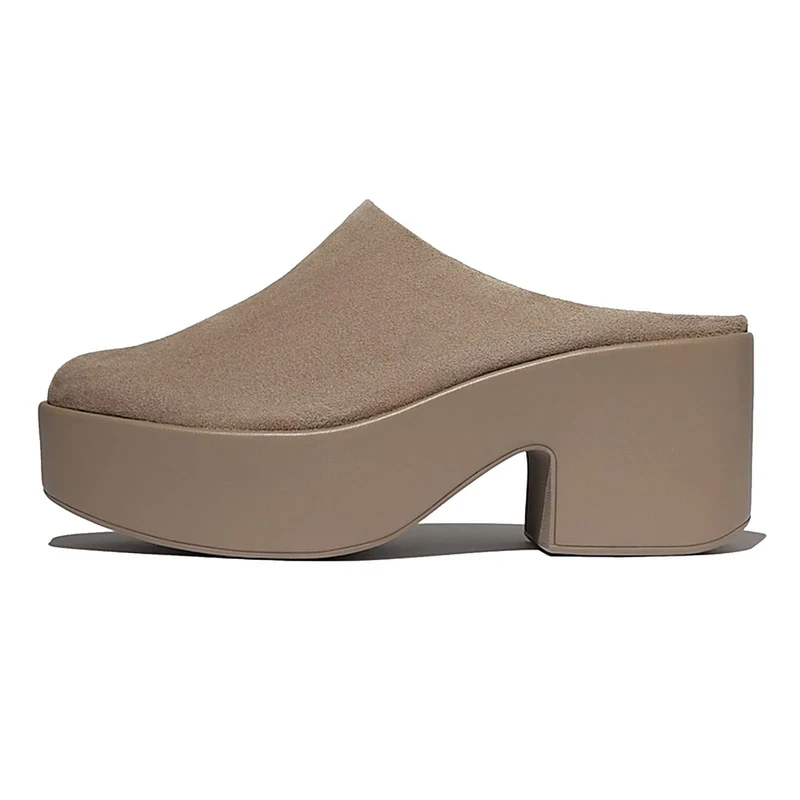Fitflop PLATFFORMS Suede Heeled Mules Taupe