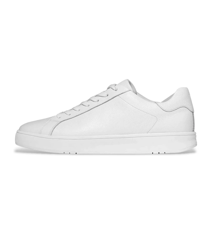 Rally II Mens Tumbled-Leather Sneakers Urban White