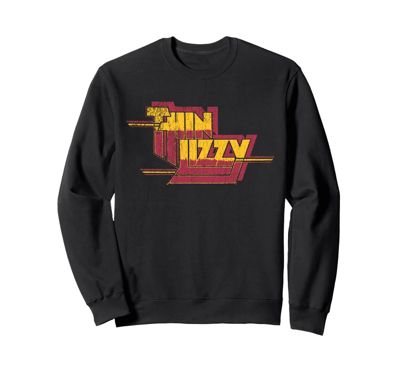 Thin Lizzy Nightlife Album Distressed Red Logo Sweatshirt