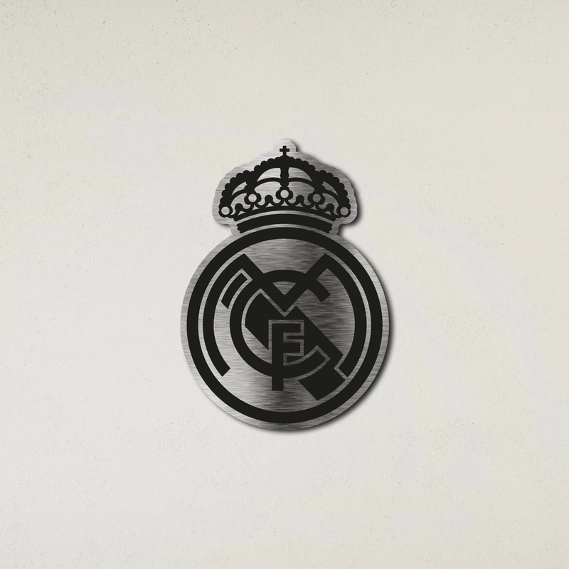 Licensed Décor officially licensed Real Madrid CF Plaque (36x49cm) 3mm Brushed Aluminium Composite, sliver