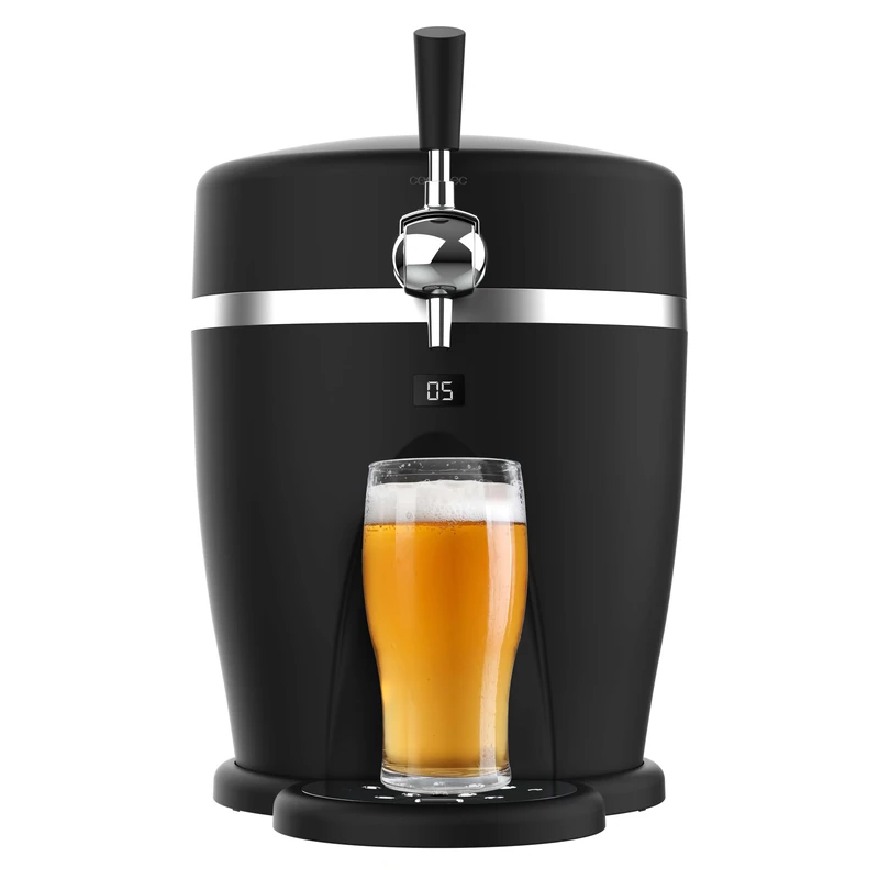 Cecotec BeerFlow 5000 Beer Dispenser, 60 W, Controlled Temperature Range from 3 to 6ºC, Compatible Universal Pressurized Barrels 5L, LED Temperature Indicator, Carrying Handle, Non-Slip