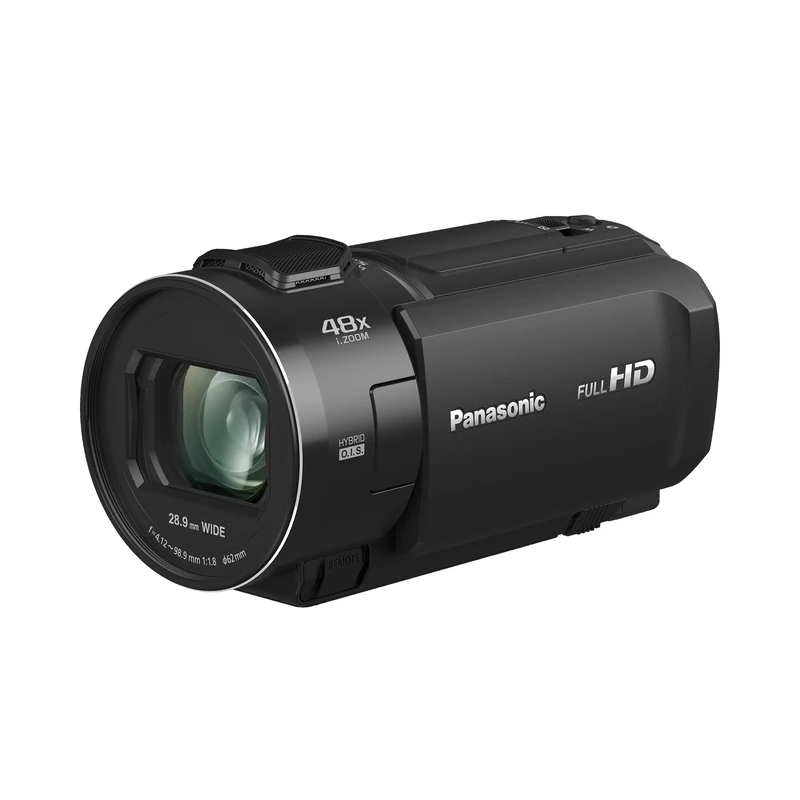 Panasonic HC-V900E-K Full-HD Handheld Camcorder, 2K Video, 25mm F1.8 Wide-Angle Lens, Touchscreen, 24X Optical Zoom, Hybrid OIS+, HDR, Zoom Mic, Black