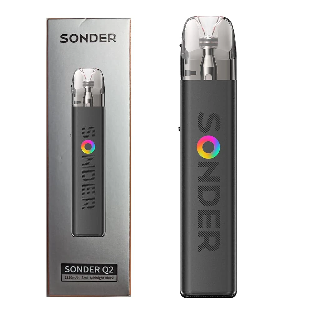 GEEKVAPE Sonder Q 2 Vaping Kit, Beginner Friendly, Long Lasting Built-In Battery, 30W Max Output, Refillable, Rechargeable, E Cigarette, E Cig, Starter Kit, No Nicotine (Midnight Black)