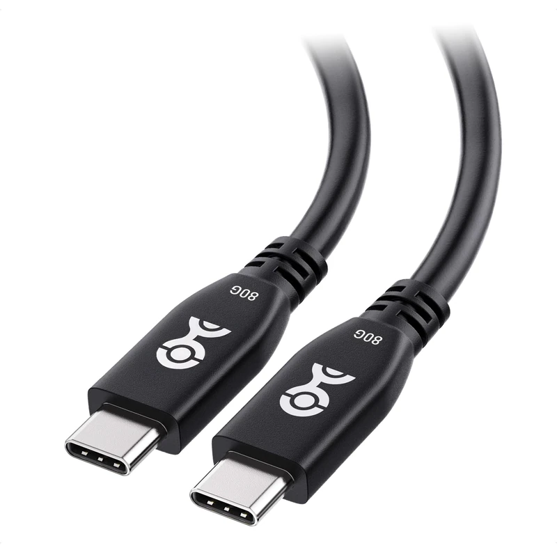 Cable Matters 80Gbps USB 4 Cable 0.6m, Supports Up to [8K@120Hz / 4K@480Hz Video, 240W Charging, 80Gbps Data Transfer] USB4 Cable, Black, Compatible with Thunderbolt 4, MacBook