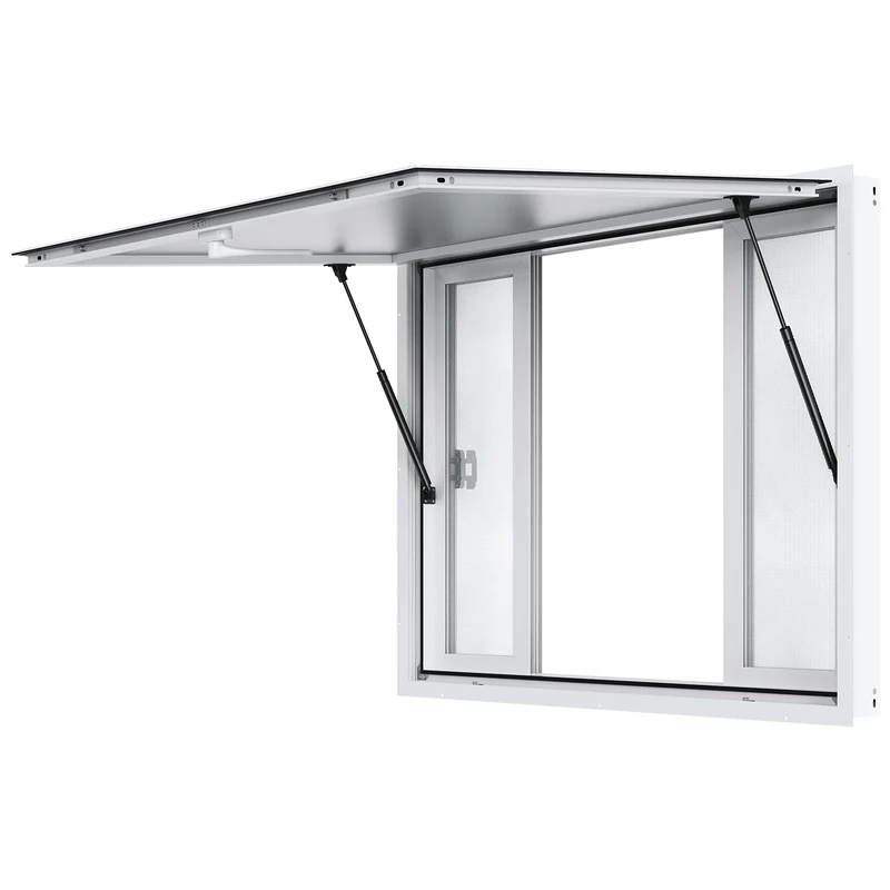 VEVOR Concession Window for Food Truck, 48"x36" Aluminum Alloy Service & Awning Door with 4 Sliding Windows & Drag Hook