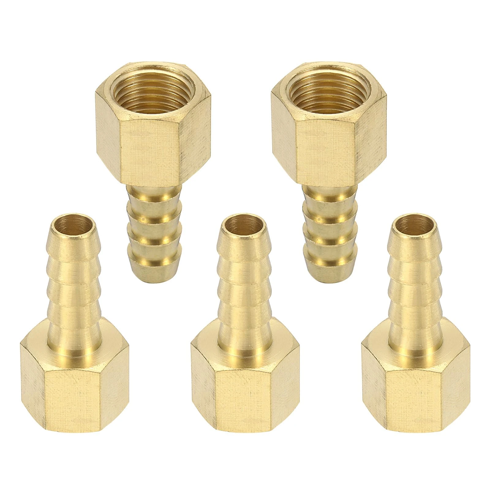 sourcing map Brass Barbed Fitting 1/4" NPT Female to 5/16" Hose ID for Home Brew Pipe Fitting Direct Thread Connector Durable Construction