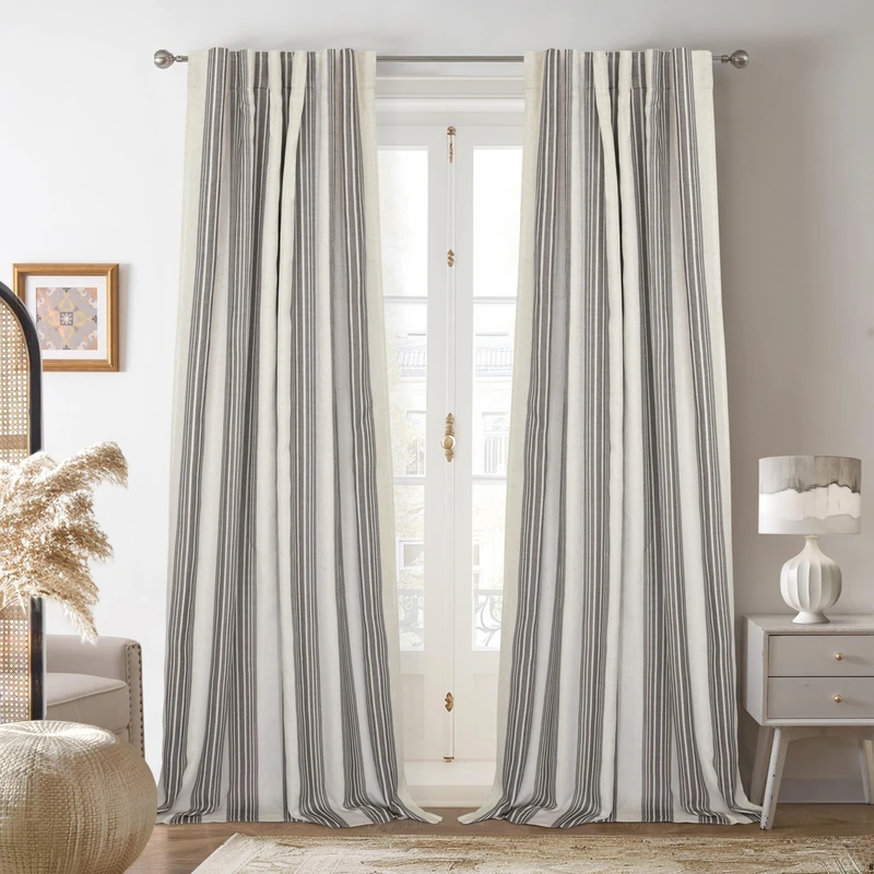 DriftAway Chris Blackout Curtain 2 Panels Back Tab, W52xL84, Gray