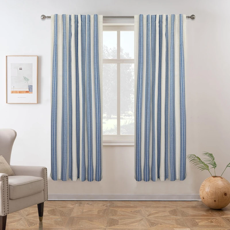 DriftAway Chris Blackout Curtain 2 Panels Back Tab, W52xL63, Jean Navy