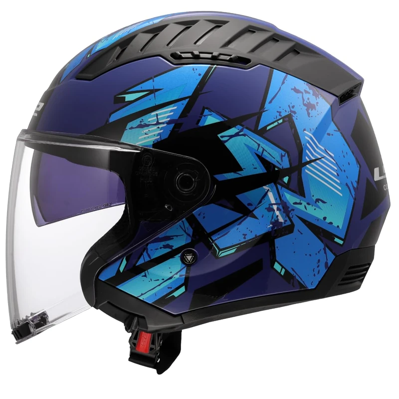LS2, Jet Helmet Copter II Kanji Bright Blue, Size XL