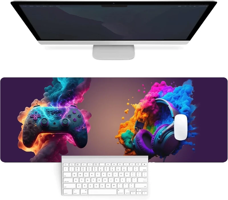 Mouse Pad Gaming Mousepad 31.5 x 11.8in Large Mouse Pad for Keyboard and Mouse with Anti-Slip Rubber Base, Keyboard Pad XL Mouse Mat for Home and Office(Game-D)