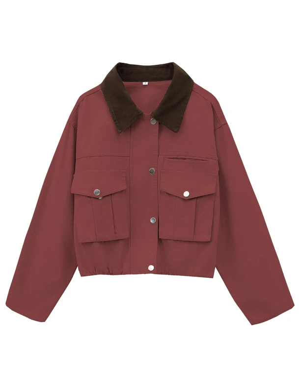 Megfie Women's Cropped Coat, Red, M