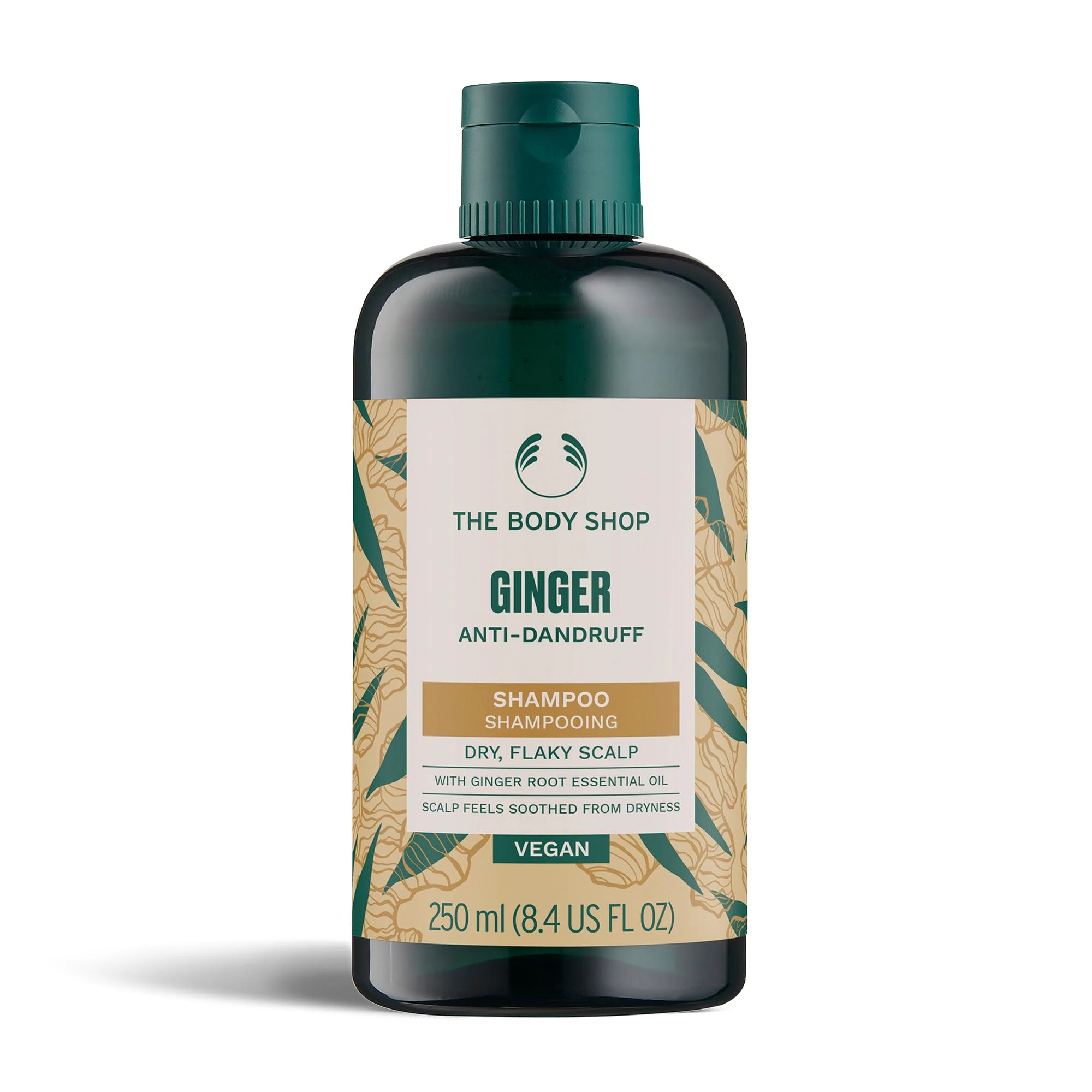 The Body Shop Ginger Anti-Dandruff Shampoo (1x 250ml), Clarifying Shampoo for Dry, Itchy and Flaky Scalp, Vegan Haircare, Suitable for Sensitive Scalps