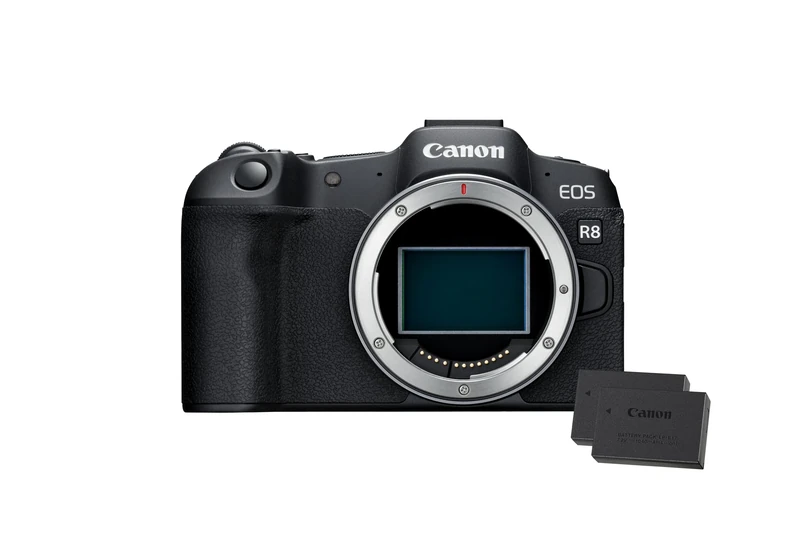 Canon EOS R8 + Extra Battery- 24.2MP Full-Frame Mirrorless Camera, Dual Pixel CMOS AF II - 4K up to 60p - Up to 40 FPS Cont. Shooting, Touch Screen, Bluetooth, Wi-Fi & USB-C Connectivity- 2x Batteries
