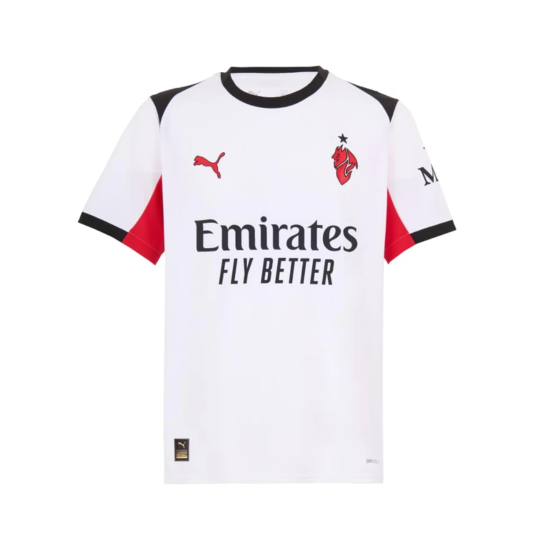 Puma Mens AC Milan Away Shirt 2025 2026 Adults Short Sleeve White/red XL