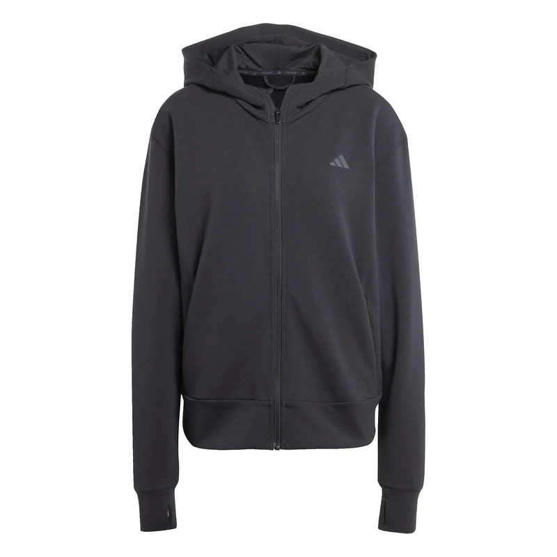 adidas Women's D4T Workout Full Zip Hooded Sweatshirt, black, XXS