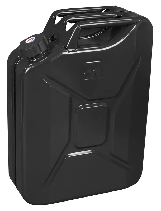 Sealey 20L Screw Cap Metal Jerry Can - Black - JC20SCB