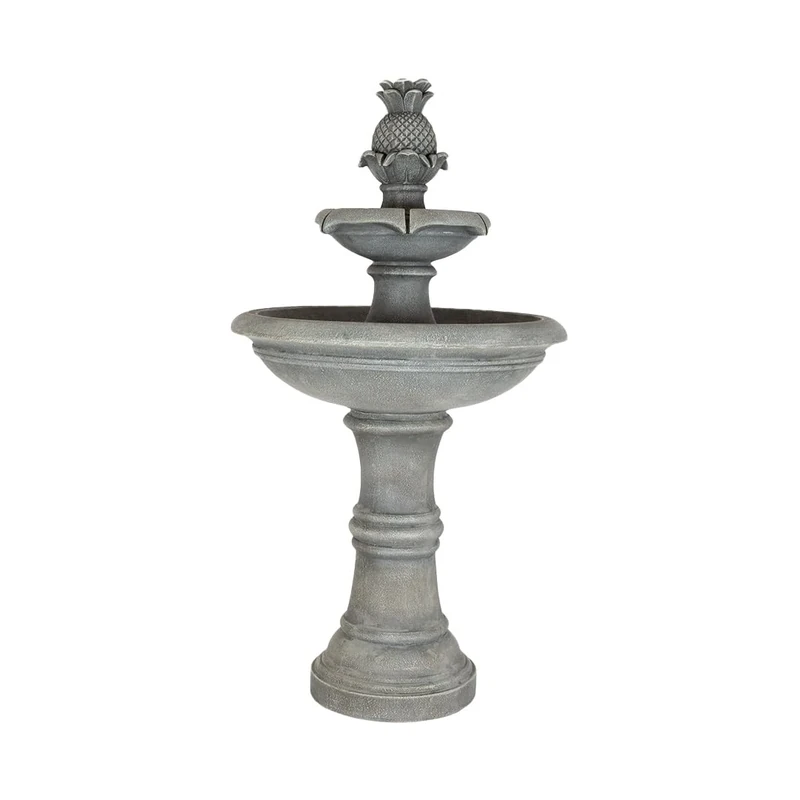 Easy Fountain Angelica Tiered Fountain Day & Night Solar Battery Water Feature, Grey