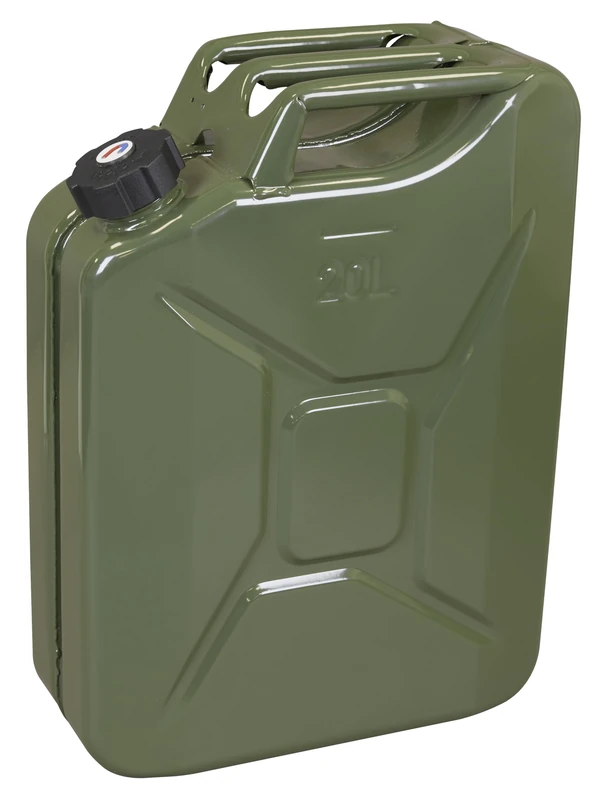 Sealey 20L Screw Cap Metal Jerry Can - Green - JC20SCG