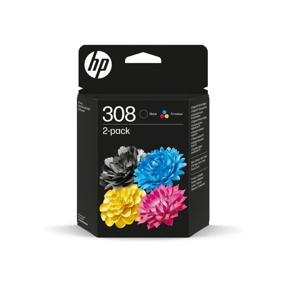 HP 308 Pack of 2 Original Ink Cartridges Black/Three Colours