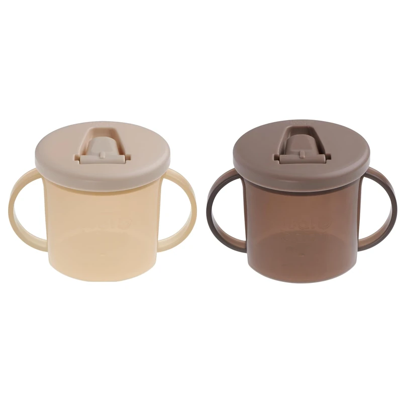 Vital Baby Hydrate Free Flow Cup 200ml, First Sippy Cup 4m+, Flip-Down Spout, EarthSmart Biodegradable, Easy-Grip & Dishwasher Safe, BPA-Free, 2 Pack