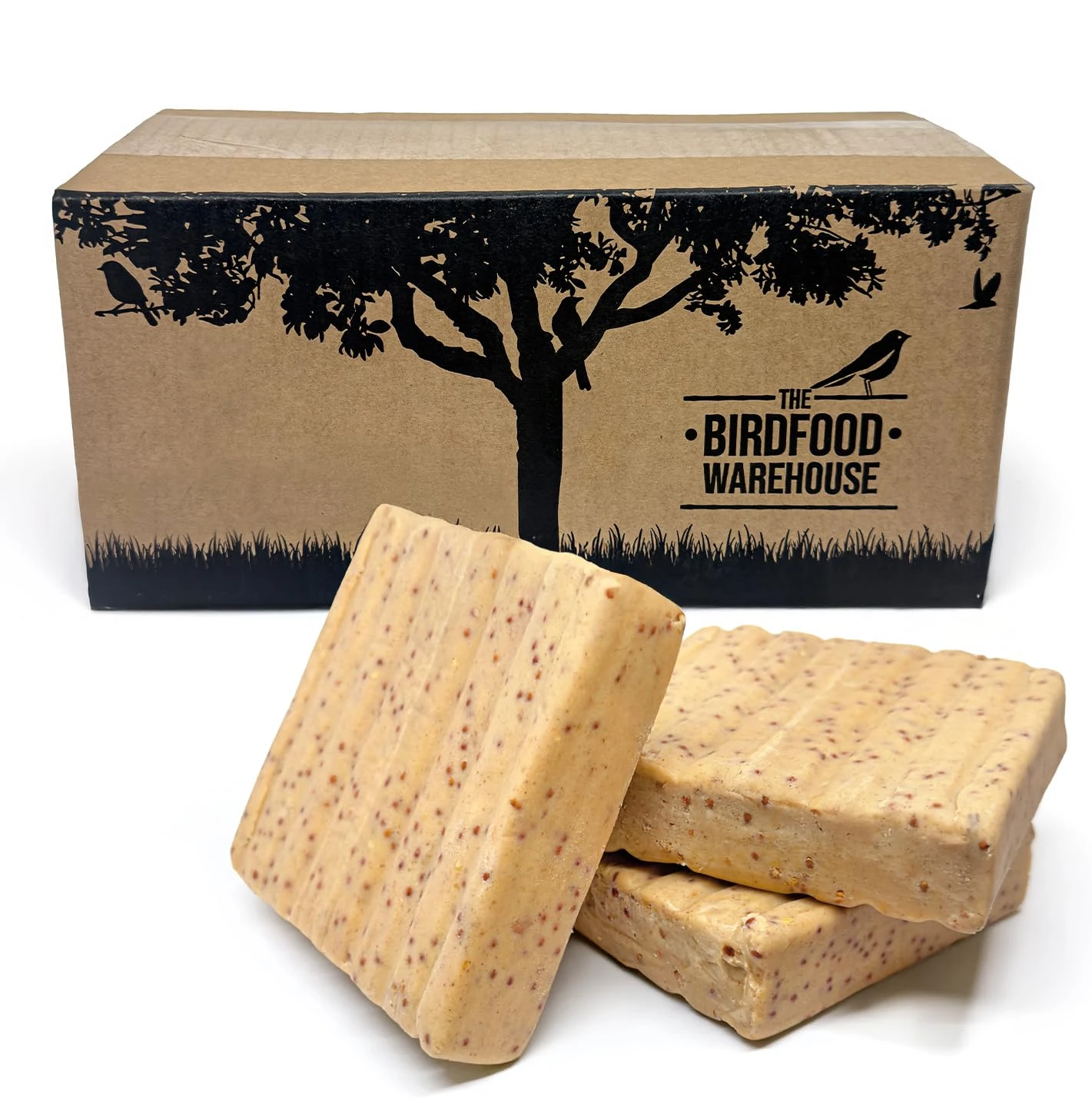 The Birdfood Warehouse Mealworm & Insect Premium Suet Block 10 Pack | 100% Natural Wild Garden Bird Food, Suet for Birds