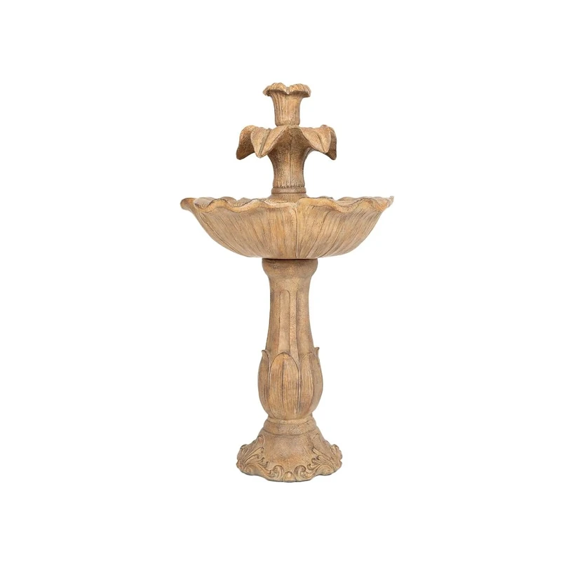 Easy Fountain Emily Tiered Fountain Day & Night Solar Battery Water Feature, Brown