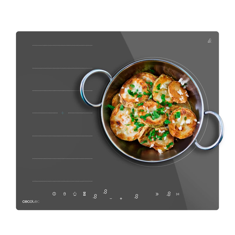 Cecotec Bolero Squad I 3600 Fullflex Grey Induction Plate 2-Burner Induction Plate 7400 W with Flex Zone Keep Warm Function Individual Timer and Design in Grey with Chamfer