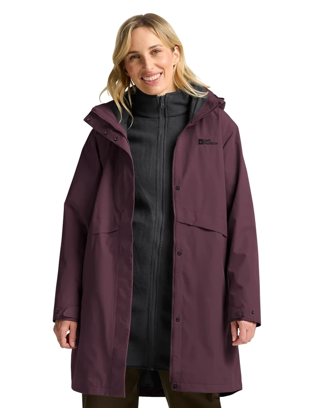 Jack Wolfskin Women's Baylight 3in1 Coat W, Red (Amaranth), M
