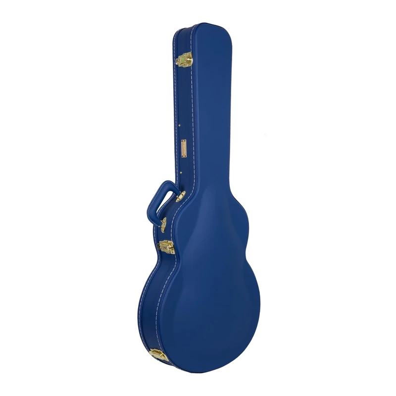 Crossrock Designer Series Wooden Electric Guitar Case for 335 Style Semi-Hollow | Vibrant Blue Faux Leather, Beige Plush Interior, Lock – Premium Hardshell -Vibrant Blue (CRW520SAVB)