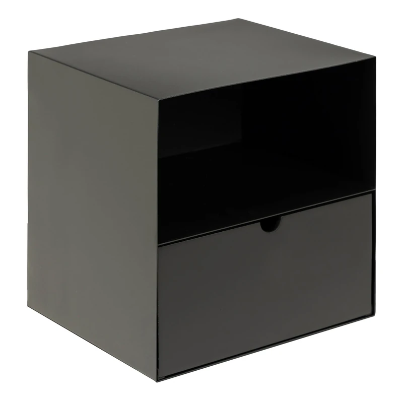 Furniture To Go | Joliet, Matt Black, 1 Drawer Wallmounted Bedside Table