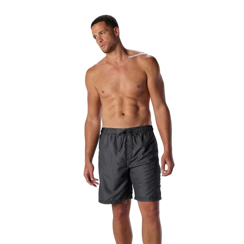 Speedo Men's Swim Trunk Knee Length Marina Sport Volley, Dark Heather Grey, Large