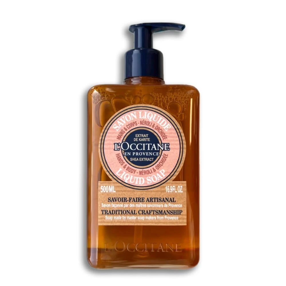 L'OCCITANE Shea Neroli Hands and Body Liquid Soap 500ml, Enriched with Shea Butter, Vegan and 99 percent Readily Biodegradable, Luxury and Clean Beauty Body Care for All Skin Types