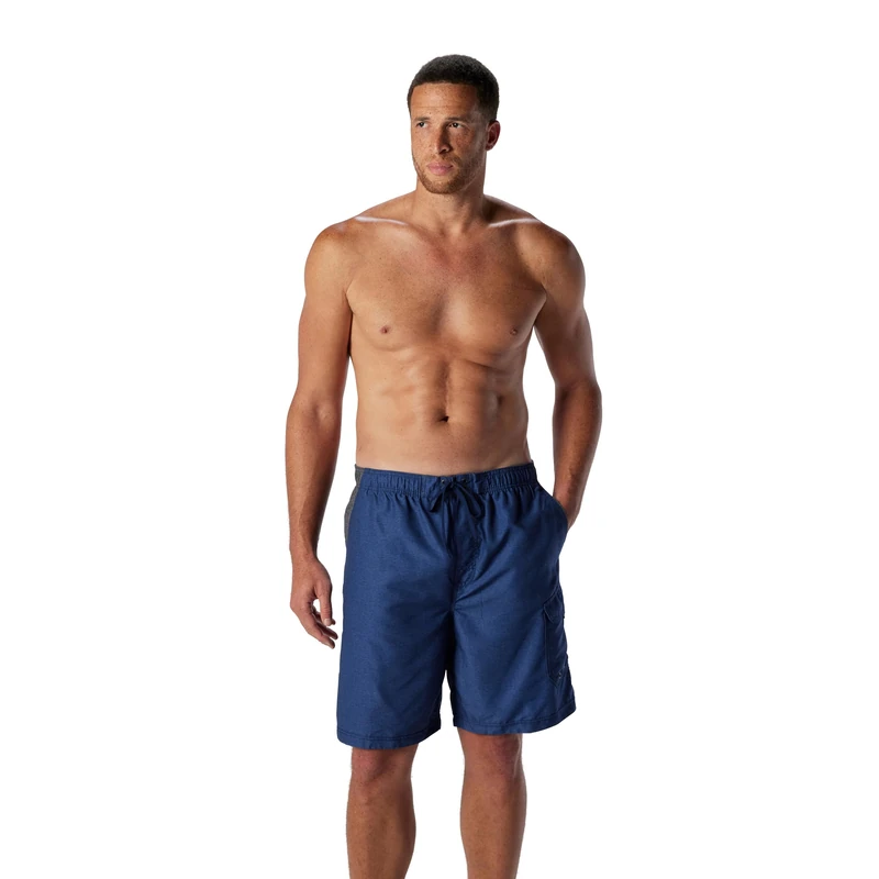 Speedo Men's Swim Trunk Knee Length Marina Sport Volley, Dark Heather Blue, X-Large