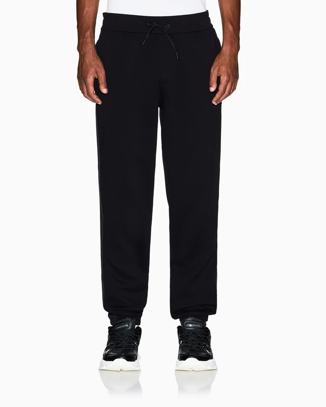 Armani Exchange Men's Essential Logo Side Band Trousers, Black, L, Black, L