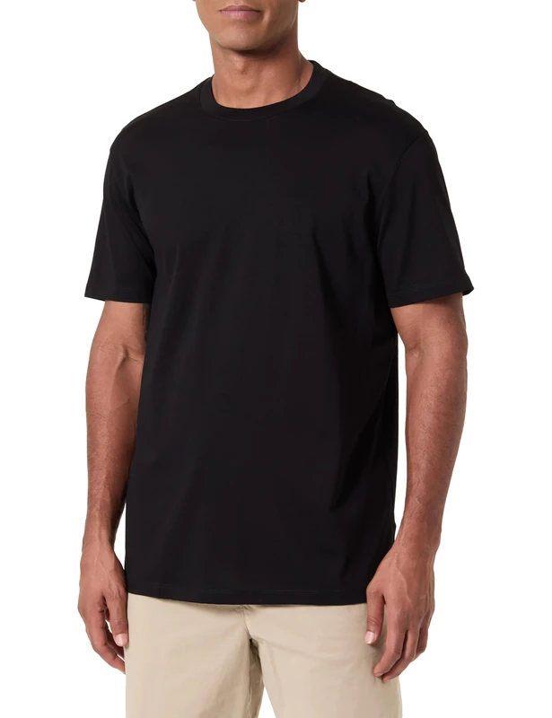 Armani Exchange Men's Essential Short Sleeve Side Logo Patch T-Shirt, Black, S, Black, S