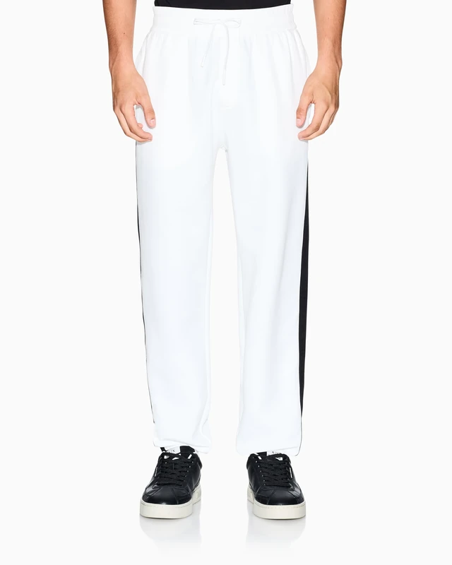 Armani Exchange Men's Essential, Logo Side Band Trousers, Off White, L, Off White, L