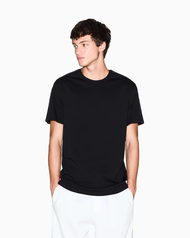 Armani Exchange Essential, Short Loged Band Sleeve T-Shirt, Black, XS Men, Black, XS