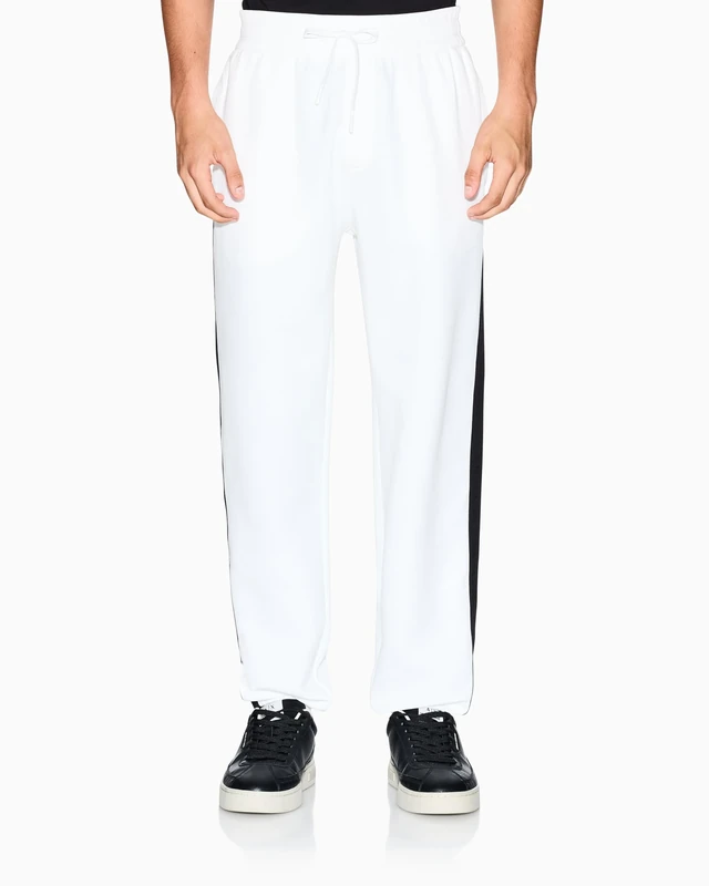 Armani Exchange Men's Essential, Logo Side Band Trousers, Off White, M, Off White, M