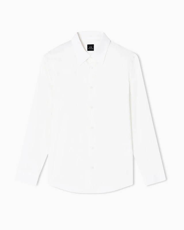Armani Exchange Men's Essential, Tone on Tone Monogram Logo Texture Shirt, Off White, S, Off White, S