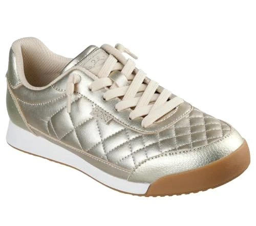 Skechers Women's Bobs Billie Wild Comfort Sneaker, Gold Pu, 4.5 UK