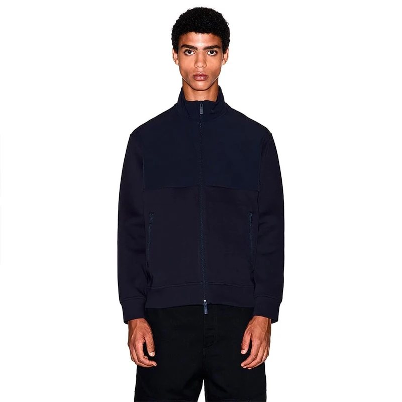 Armani Exchange Men's Essential, Long Sleeve, Contrast Top Sweatshirt, Blue, XXL, deep navy, XXL