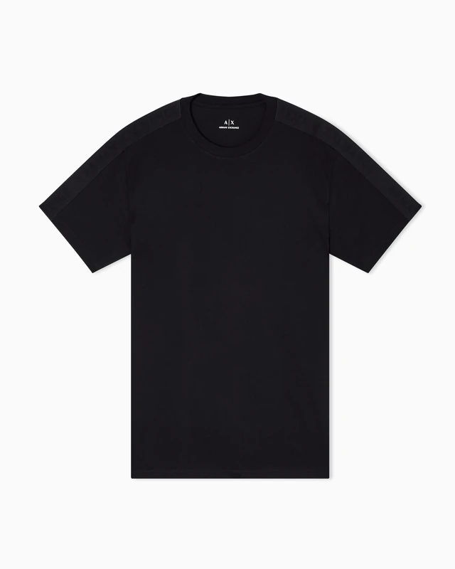 Armani Exchange Men's Essential, Short Loged Band Sleeve T-Shirt, Black, S, Black, S - Image 1